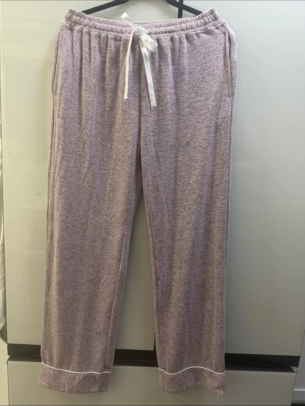 Aamikast Heather Lavender Button-Front Pajama Top and pants set